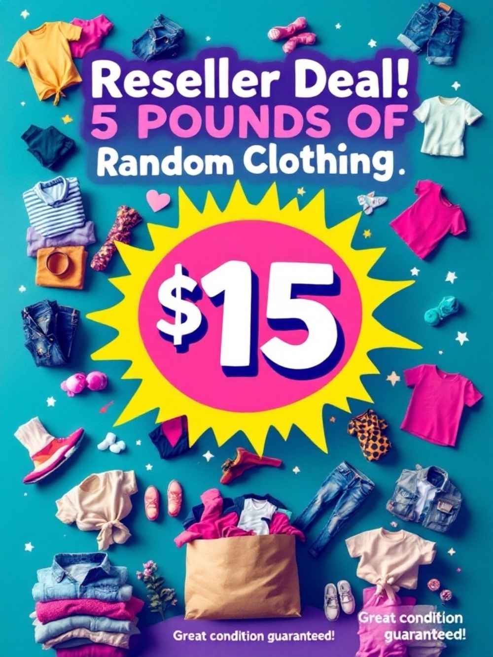 Reseller Deal! 5 Pounds Random Clothing - $15